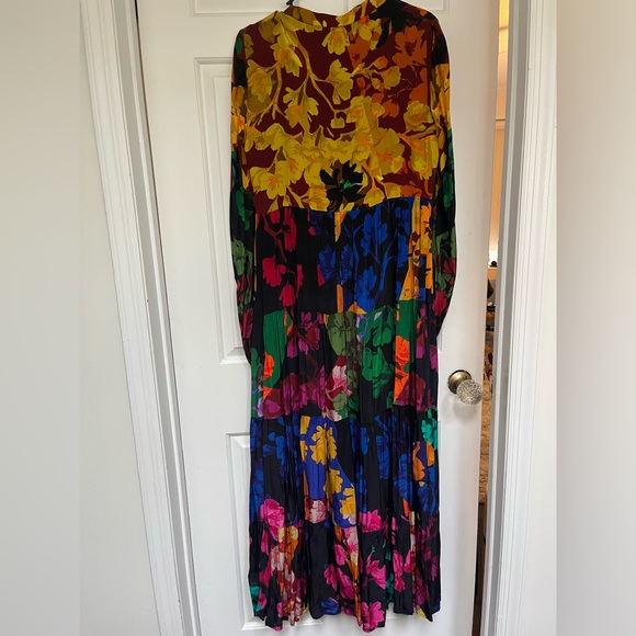 NWT $228. Anthro multicolored button front long sleeve maxi dress size medium. - Picture 9 of 13